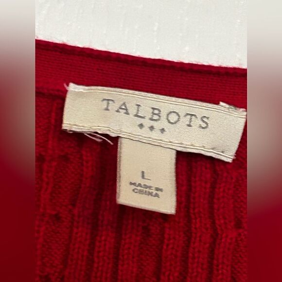 Talbots Cable Knit Pullover Fuschia pink sweater women’s Large Barbie core - Picture 3 of 8